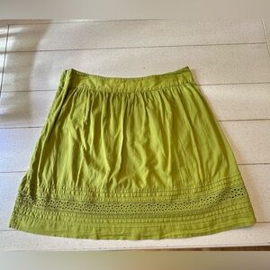 Loft chartreuse mini skirt size 6